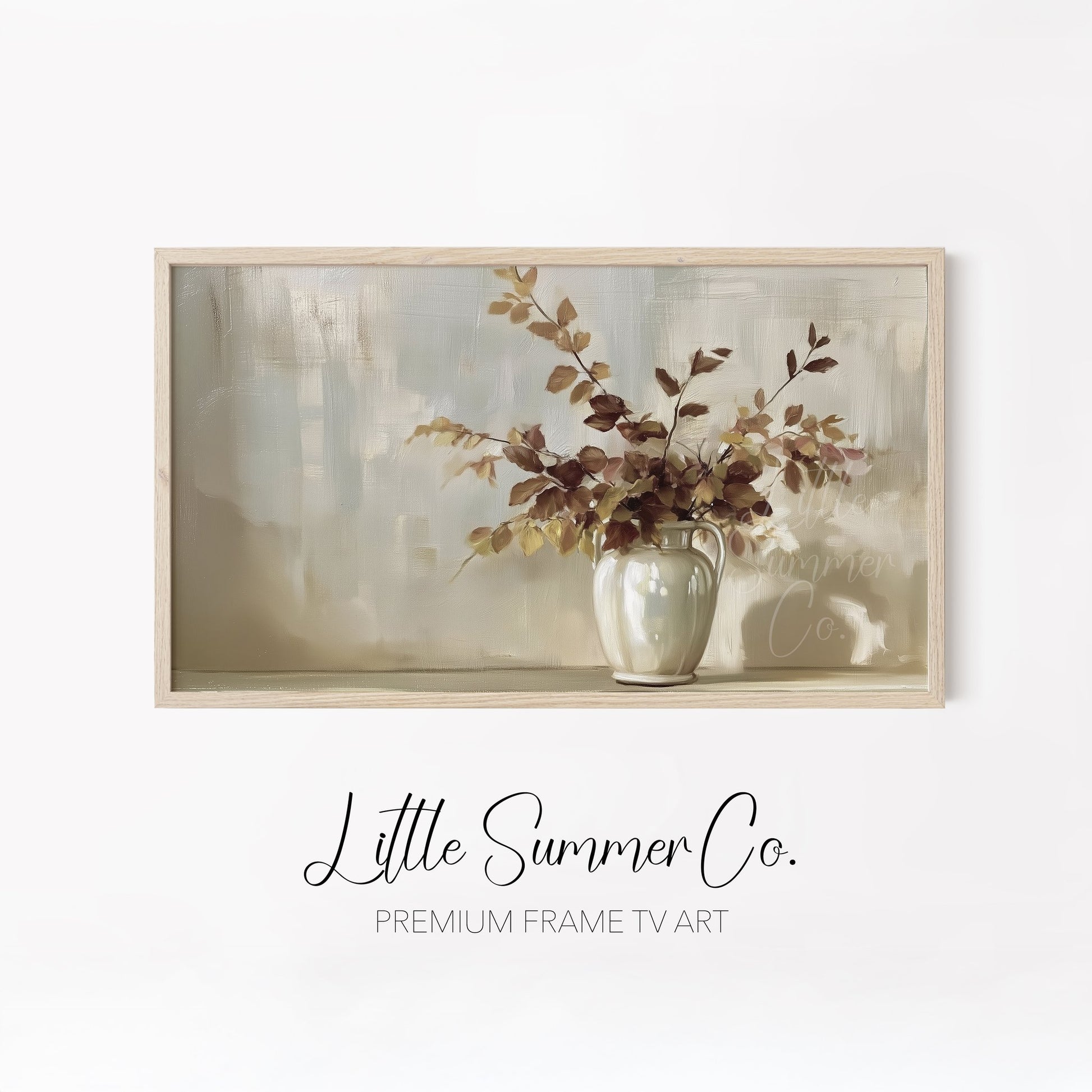 Neutral Botanicals Frame TV Art Bundle displayed on a TV