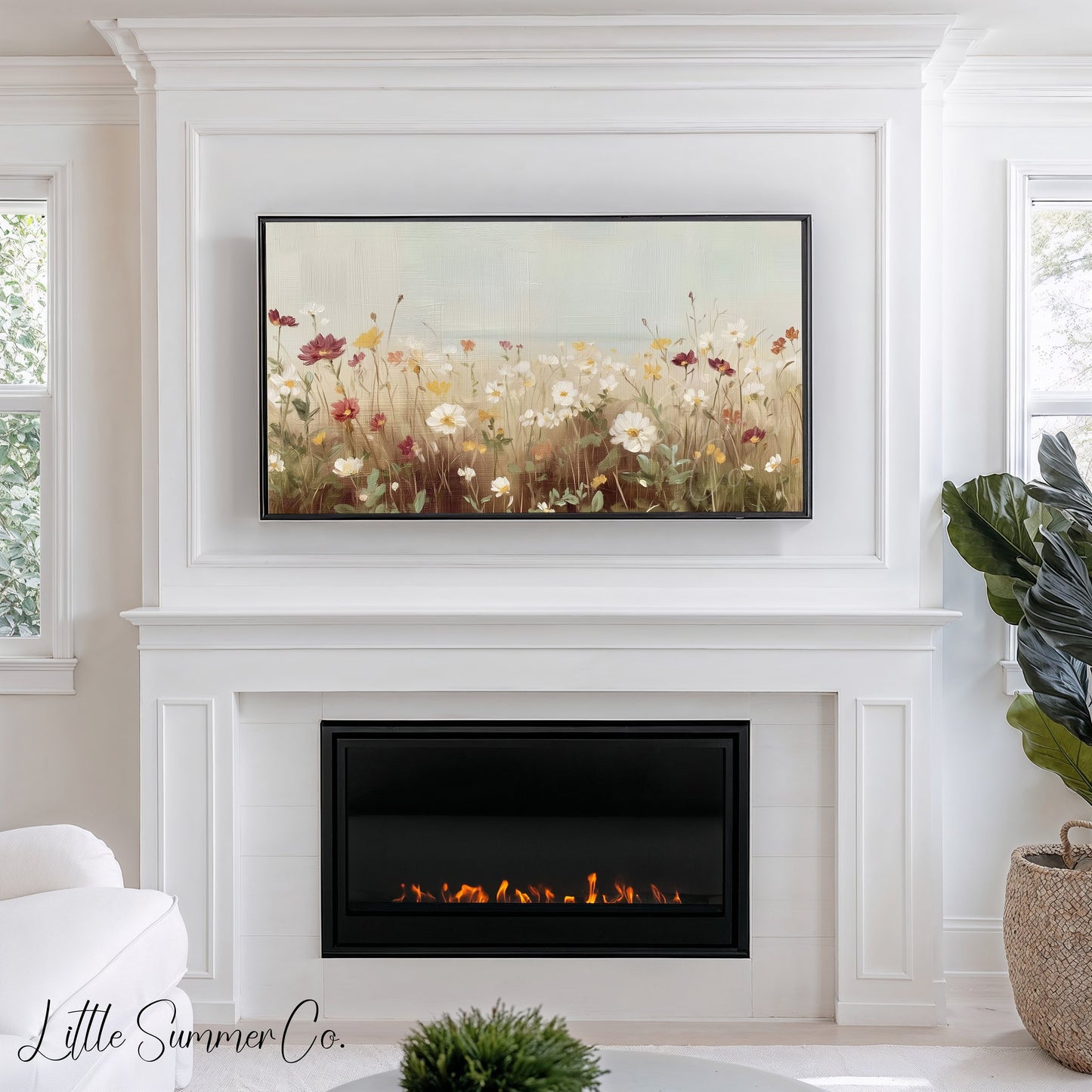 Neutral Botanicals Frame TV Art Bundle displayed on a TV