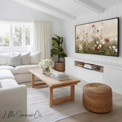 Neutral Botanicals Frame TV Art Bundle displayed on a TV