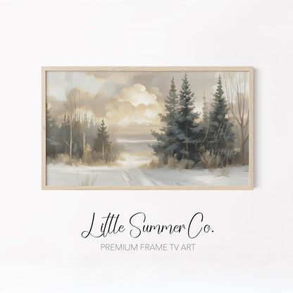 Alpine Ski Resort Scenes Frame TV Art Bundle displayed on a TV