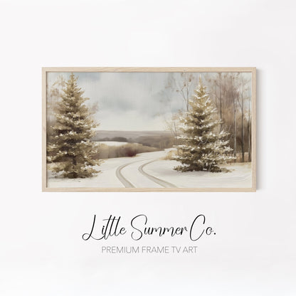 Alpine Ski Resort Scenes Frame TV Art Bundle displayed on a TV