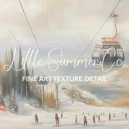 Alpine Ski Resort Scenes Frame TV Art Bundle displayed on a TV