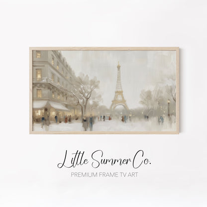 Rainy European Cities Frame TV Art Bundle displayed on a TV