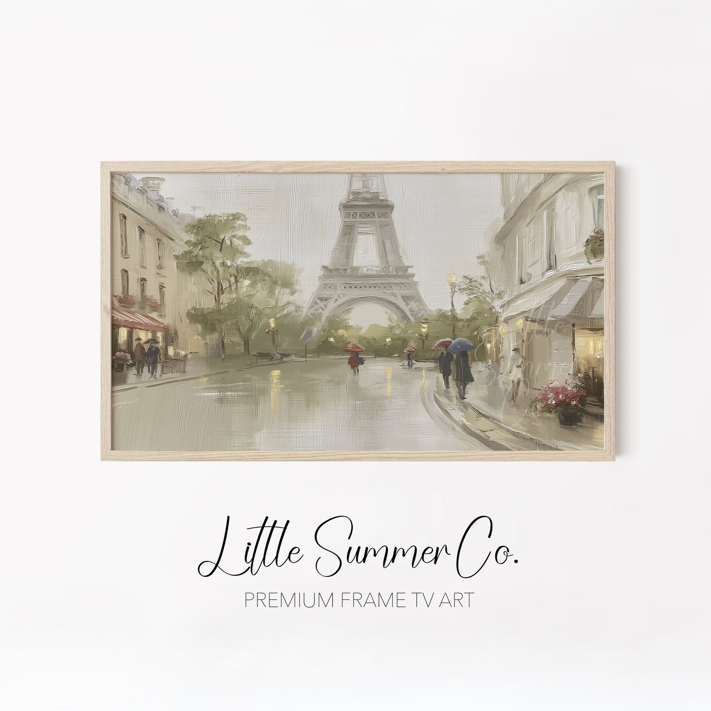 Rainy European Cities Frame TV Art Bundle displayed on a TV