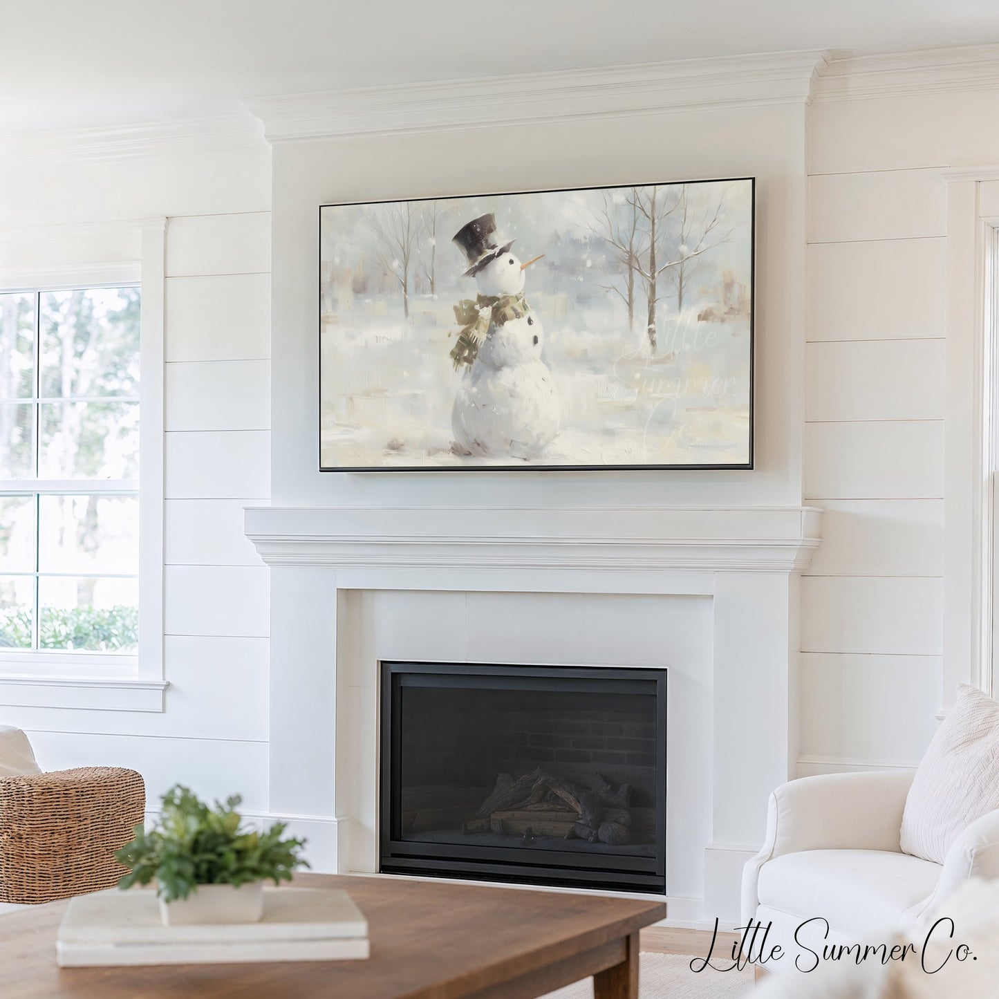 Snowy Playtime Moments Frame TV Art Bundle displayed on a TV