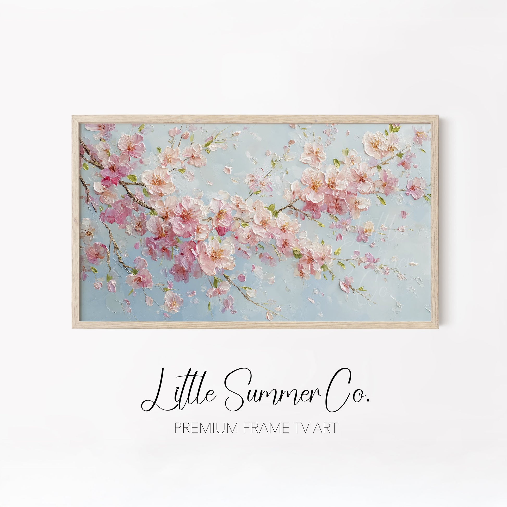 Pastel Blossom Collection Frame TV Art Bundle displayed on a TV