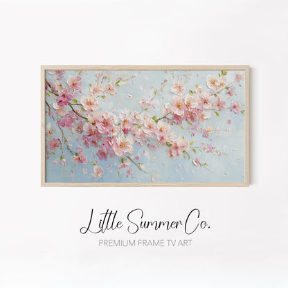 Pastel Blossom Collection Frame TV Art Bundle displayed on a TV