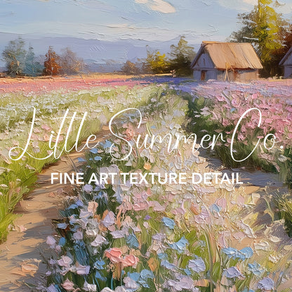 Pastel Floral Landscapes Frame TV Art Bundle displayed on a TV