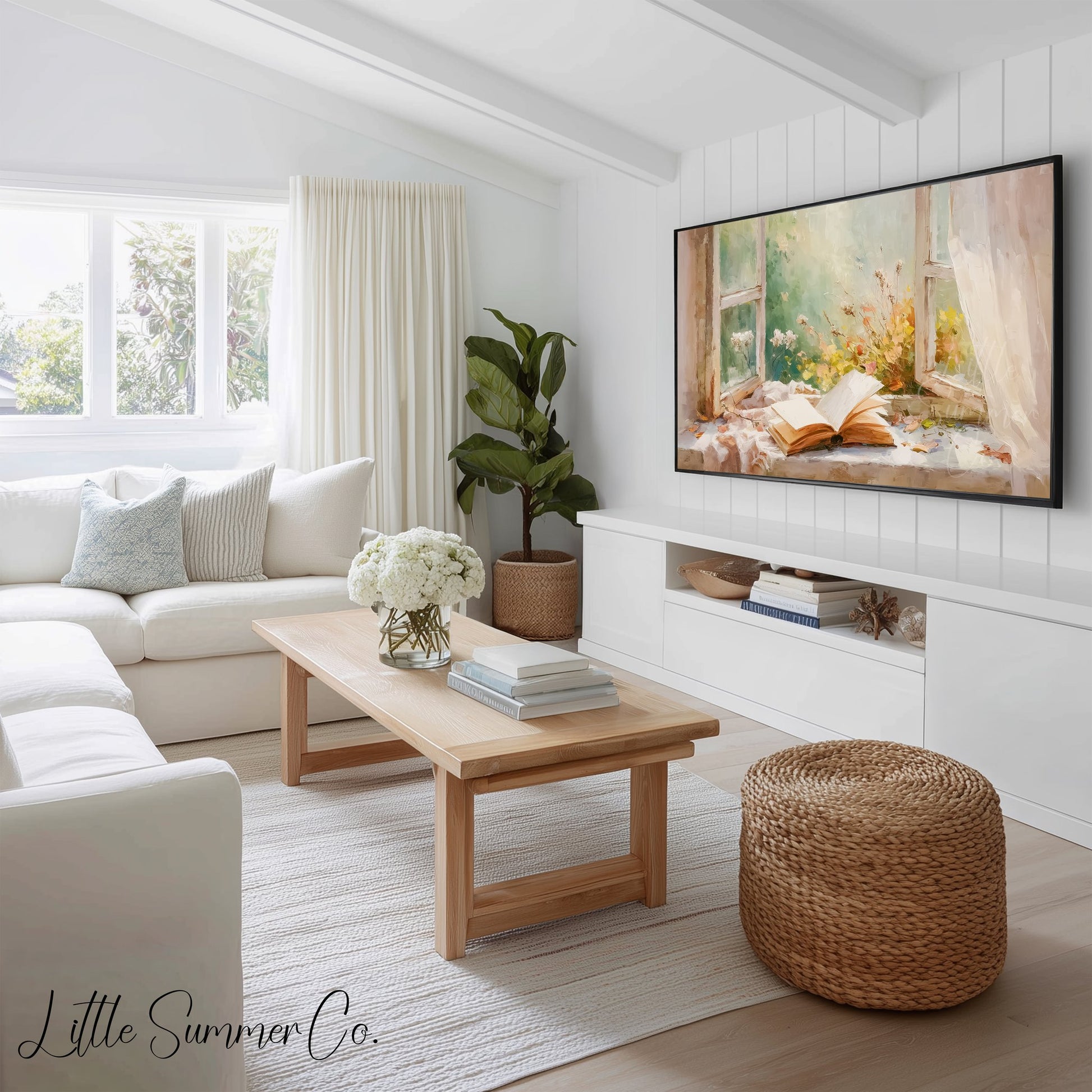 Summer Garden Escape Frame TV Art Bundle displayed on a TV