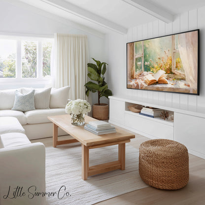Summer Garden Escape Frame TV Art Bundle displayed on a TV