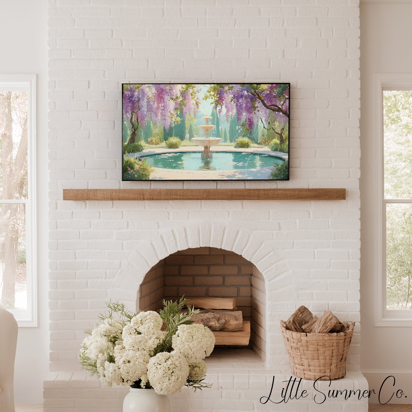 Summer Garden Escape Frame TV Art Bundle displayed on a TV