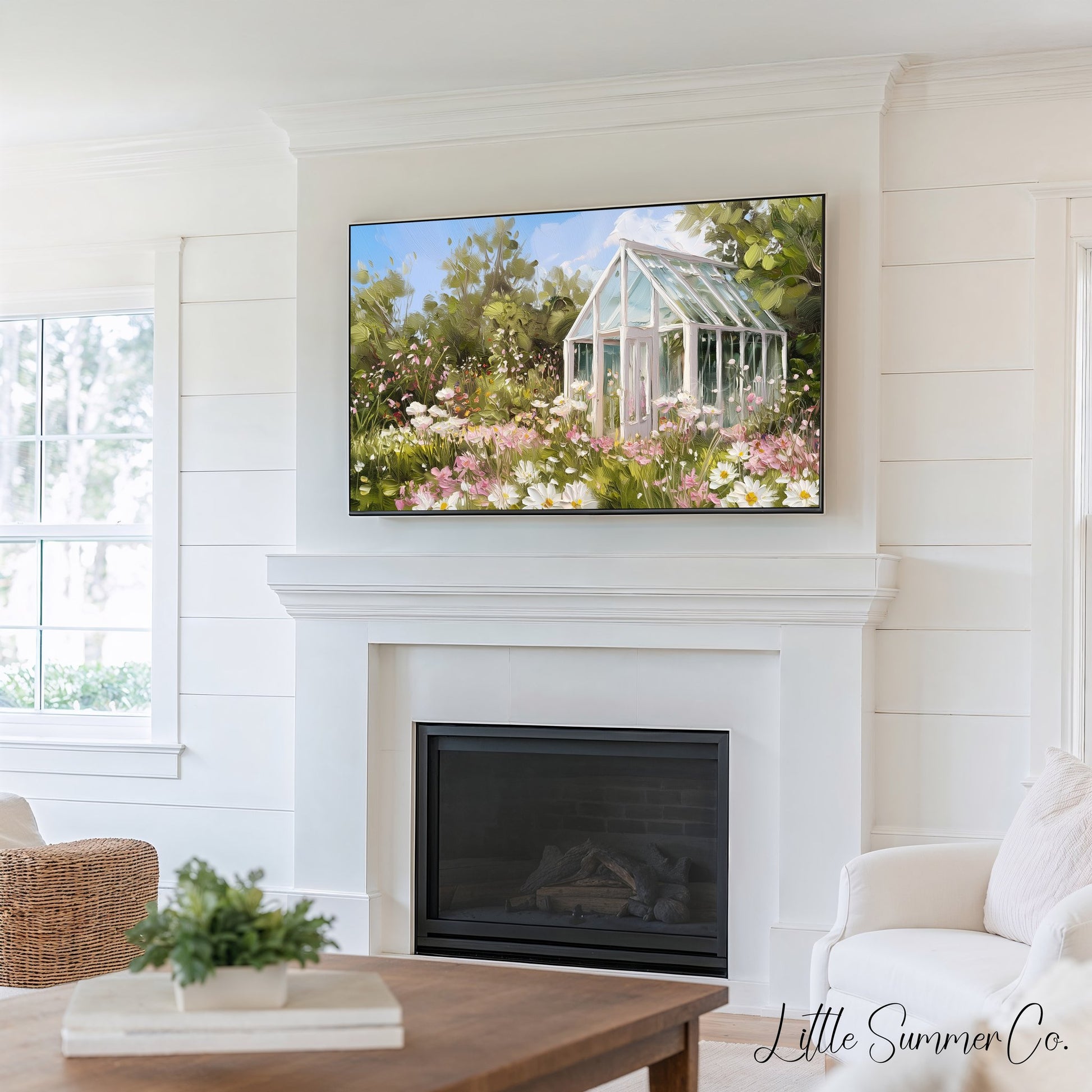 Summer Garden Escape Frame TV Art Bundle displayed on a TV