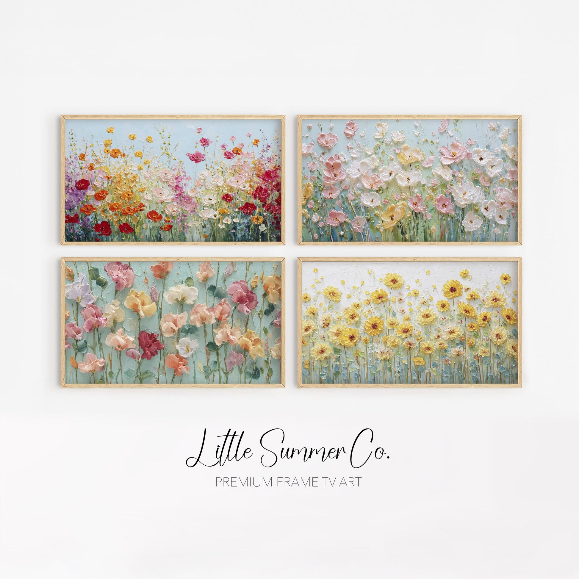 Pastel Flower Collection Frame TV Art Bundle displayed on a TV