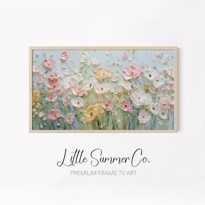 Pastel Flower Collection Frame TV Art Bundle displayed on a TV
