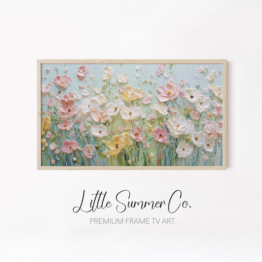 Pastel Flower Collection Frame TV Art Bundle displayed on a TV