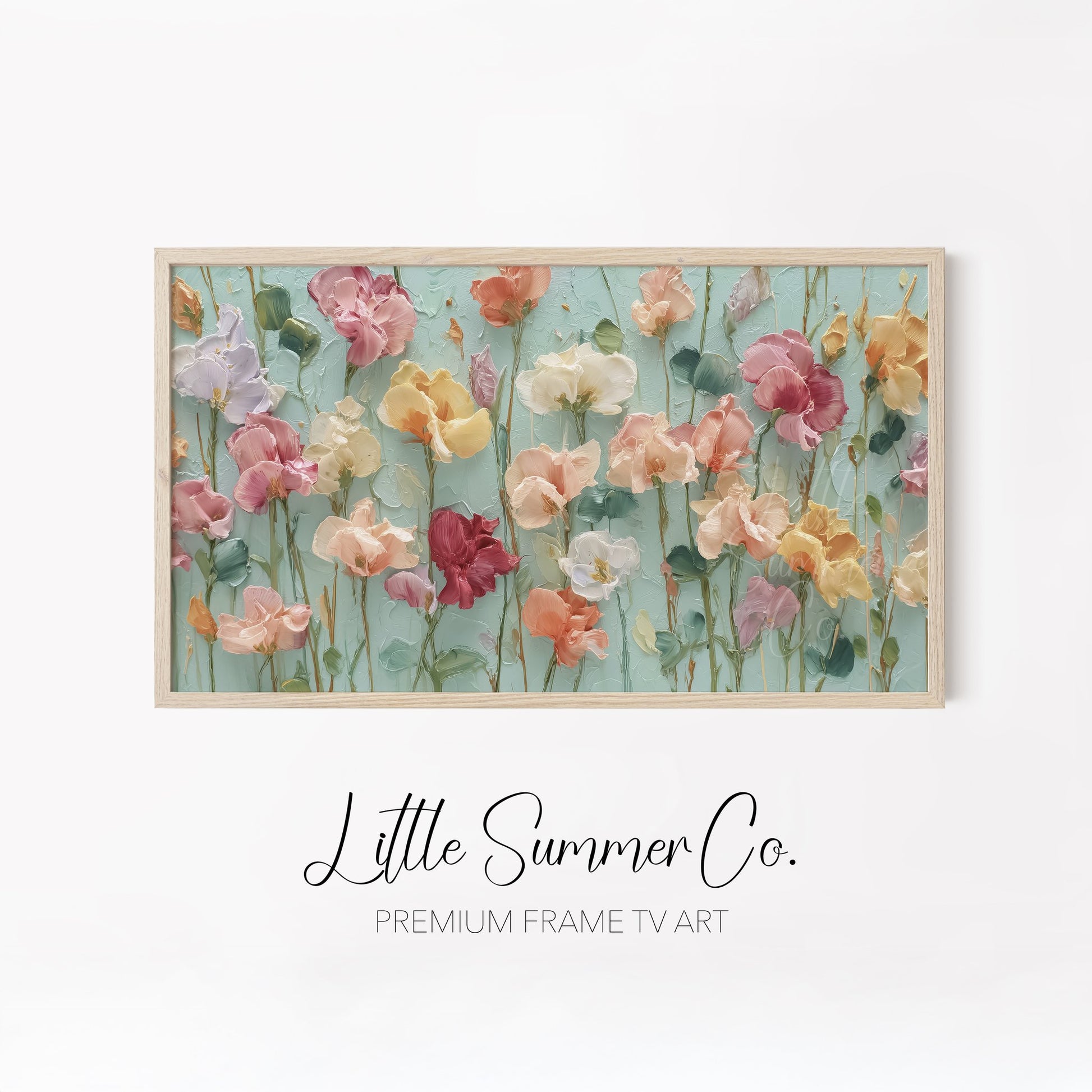 Pastel Flower Collection Frame TV Art Bundle displayed on a TV