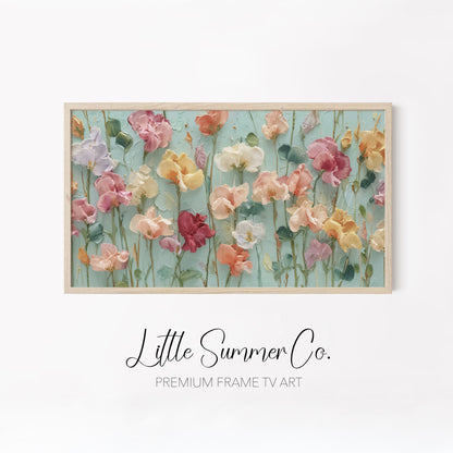 Pastel Flower Collection Frame TV Art Bundle displayed on a TV