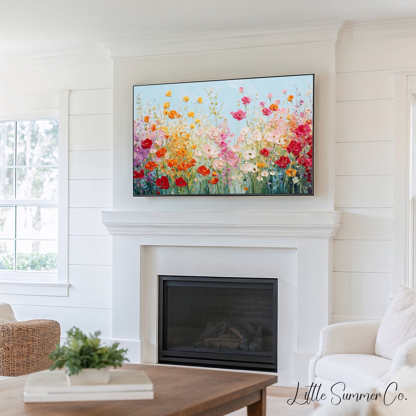 Pastel Flower Collection Frame TV Art Bundle displayed on a TV