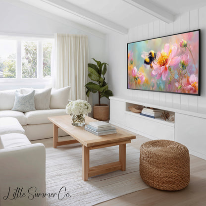 Whimsical Garden Creatures Frame TV Art Bundle displayed on a TV