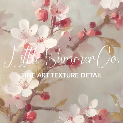 Soft Blossom Branches Frame TV Art Bundle displayed on a TV