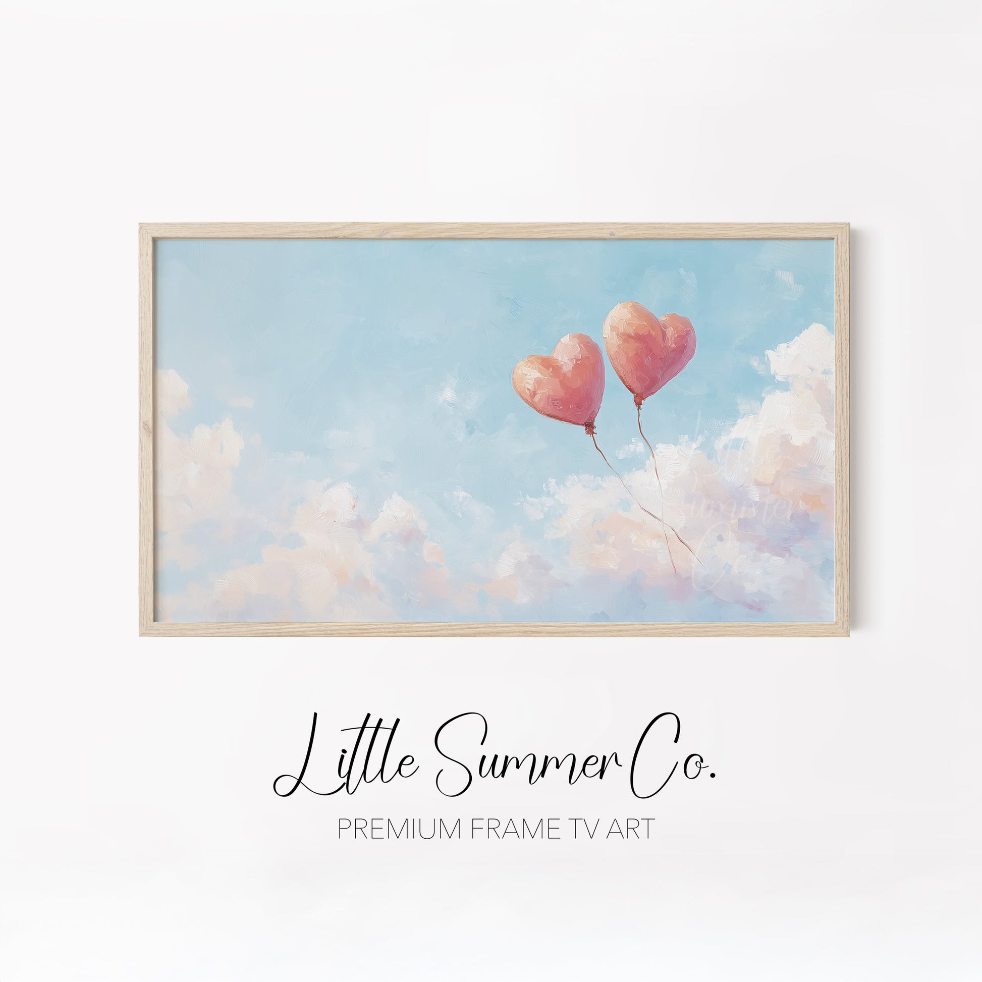 Pink Love Symbols Frame TV Art Bundle displayed on a TV
