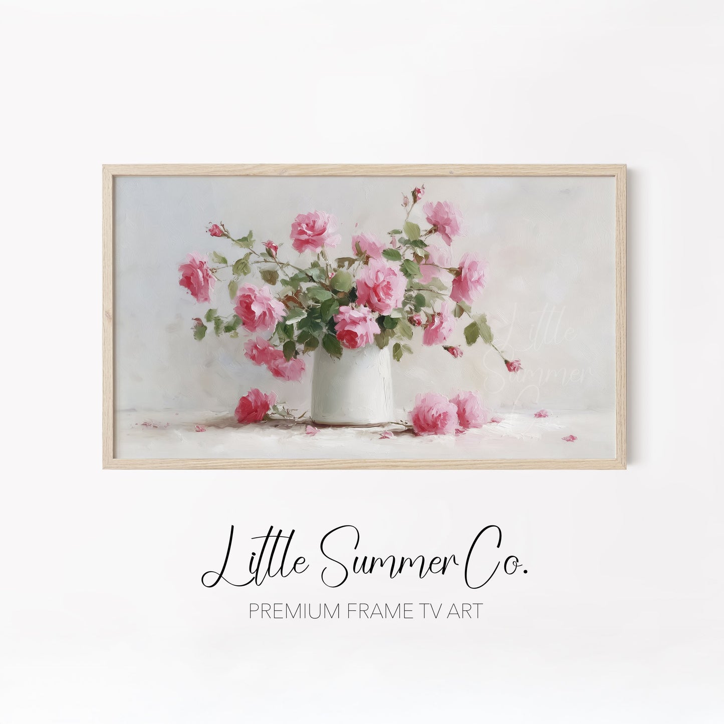 Pink Love Symbols Frame TV Art Bundle displayed on a TV