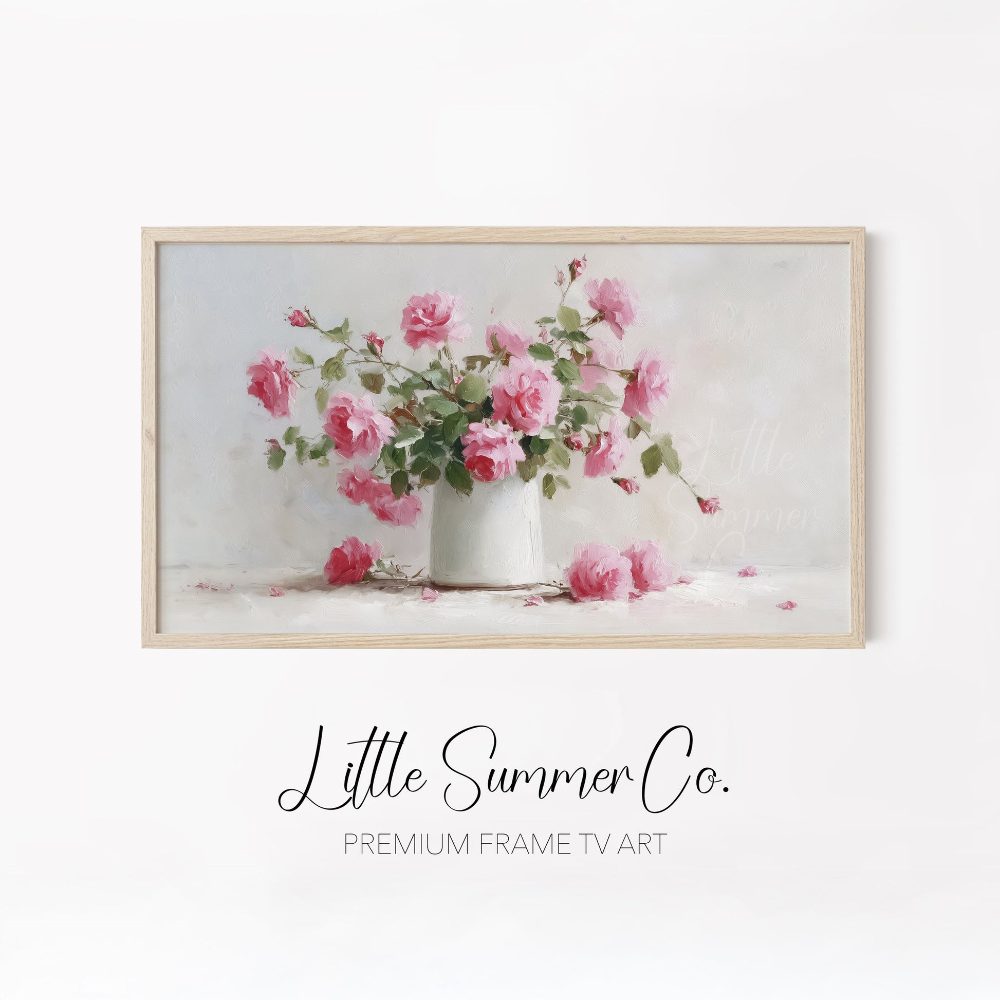 Pink Love Symbols Frame TV Art Bundle displayed on a TV
