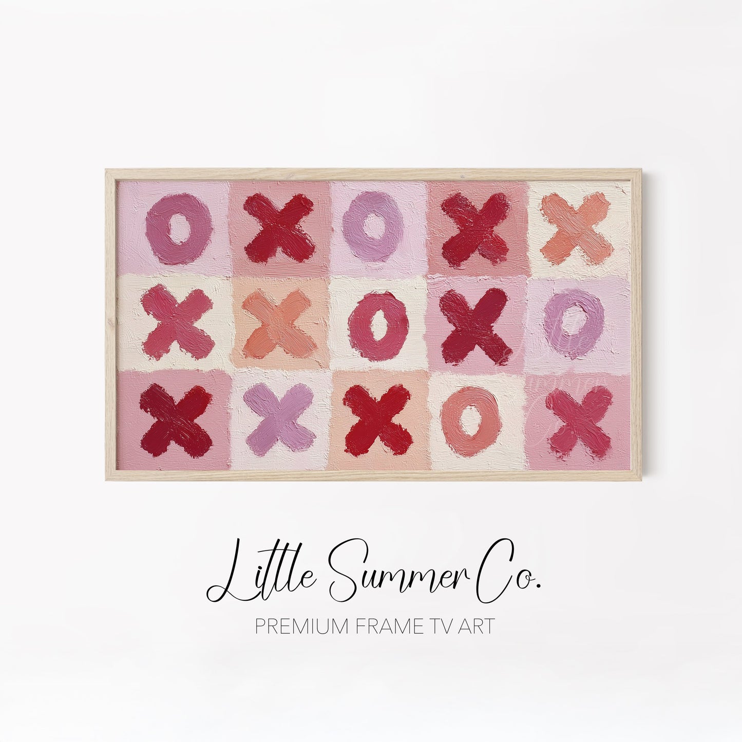 Pink Love Symbols Frame TV Art Bundle displayed on a TV