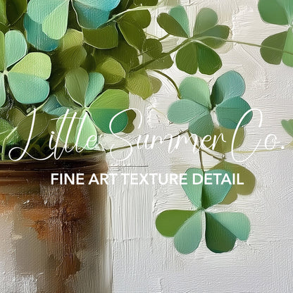 Lucky Green Clovers Frame TV Art Bundle displayed on a TV