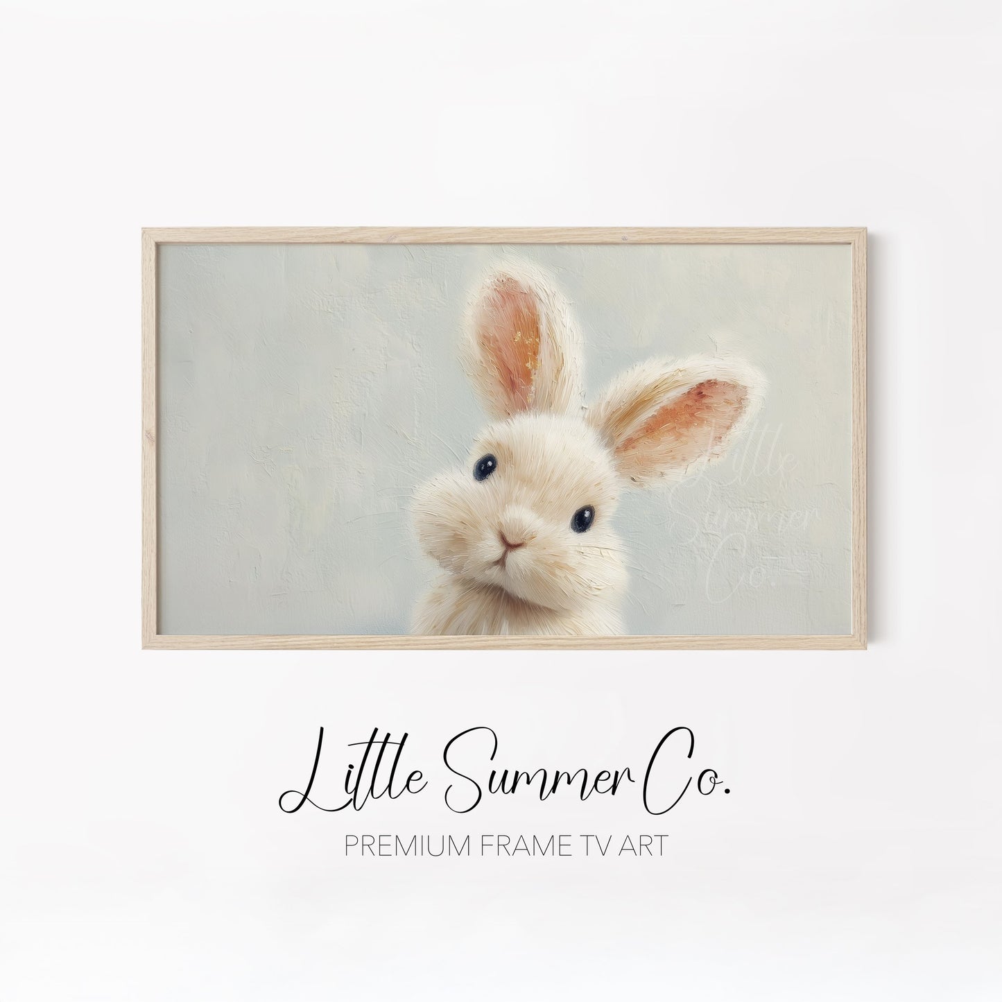 Chicks And Bunny Friends Frame TV Art Bundle displayed on a TV
