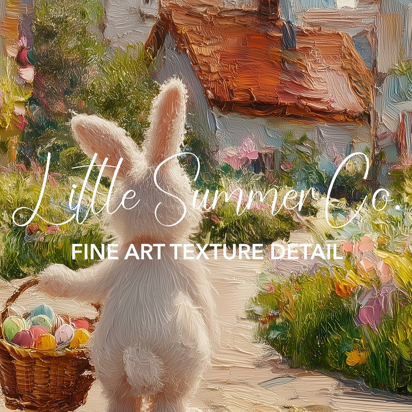 Whimsical Bunny Egg Hunt Frame TV Art Bundle displayed on a TV