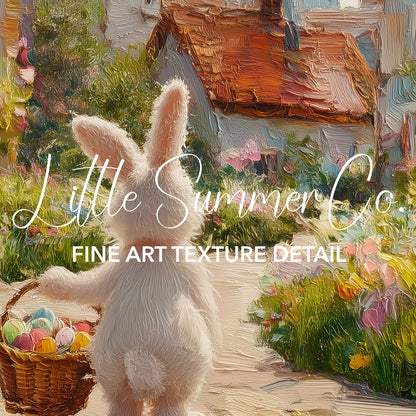 Whimsical Bunny Egg Hunt Frame TV Art Bundle displayed on a TV
