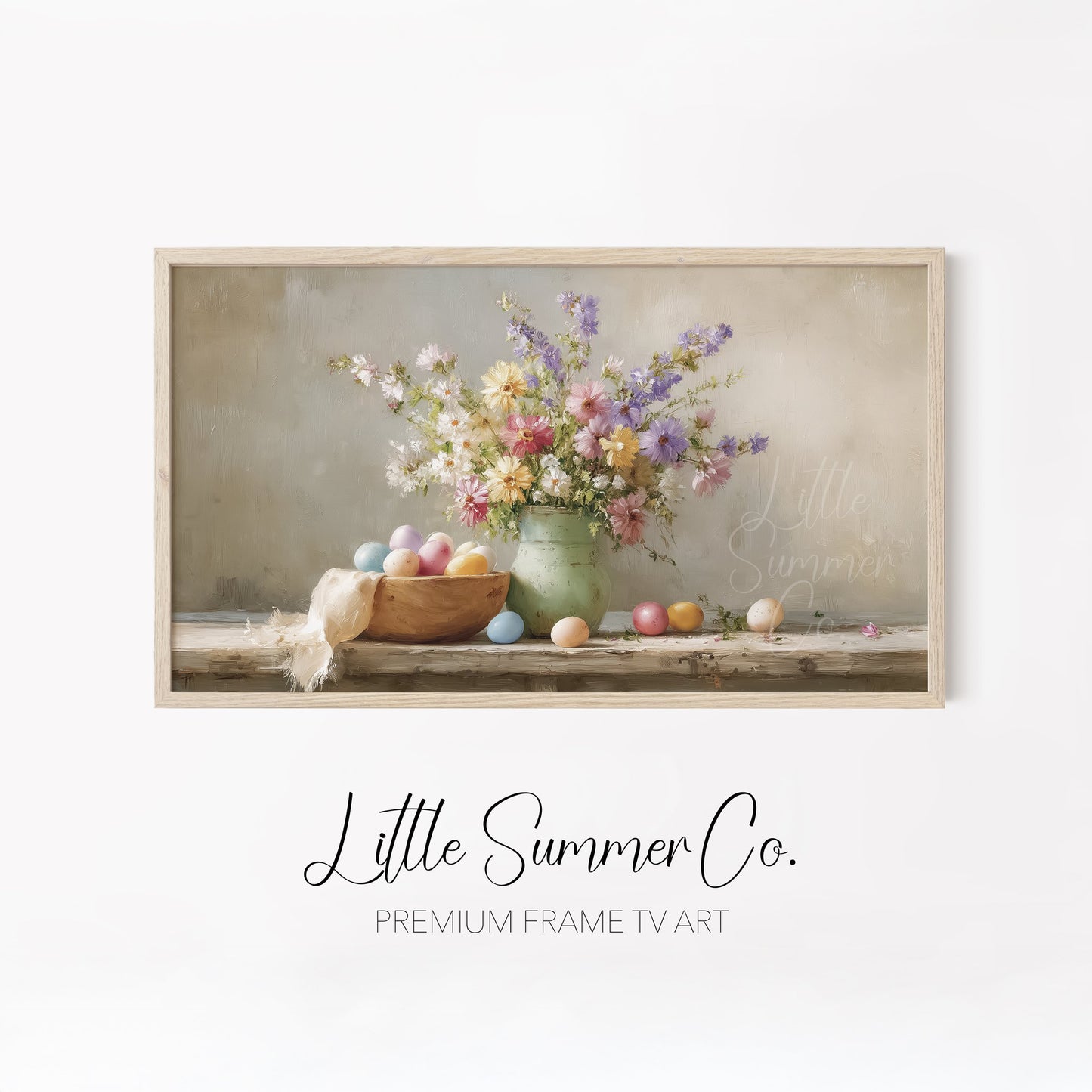 Bakery Blooms And Eggs Frame TV Art Bundle displayed on a TV