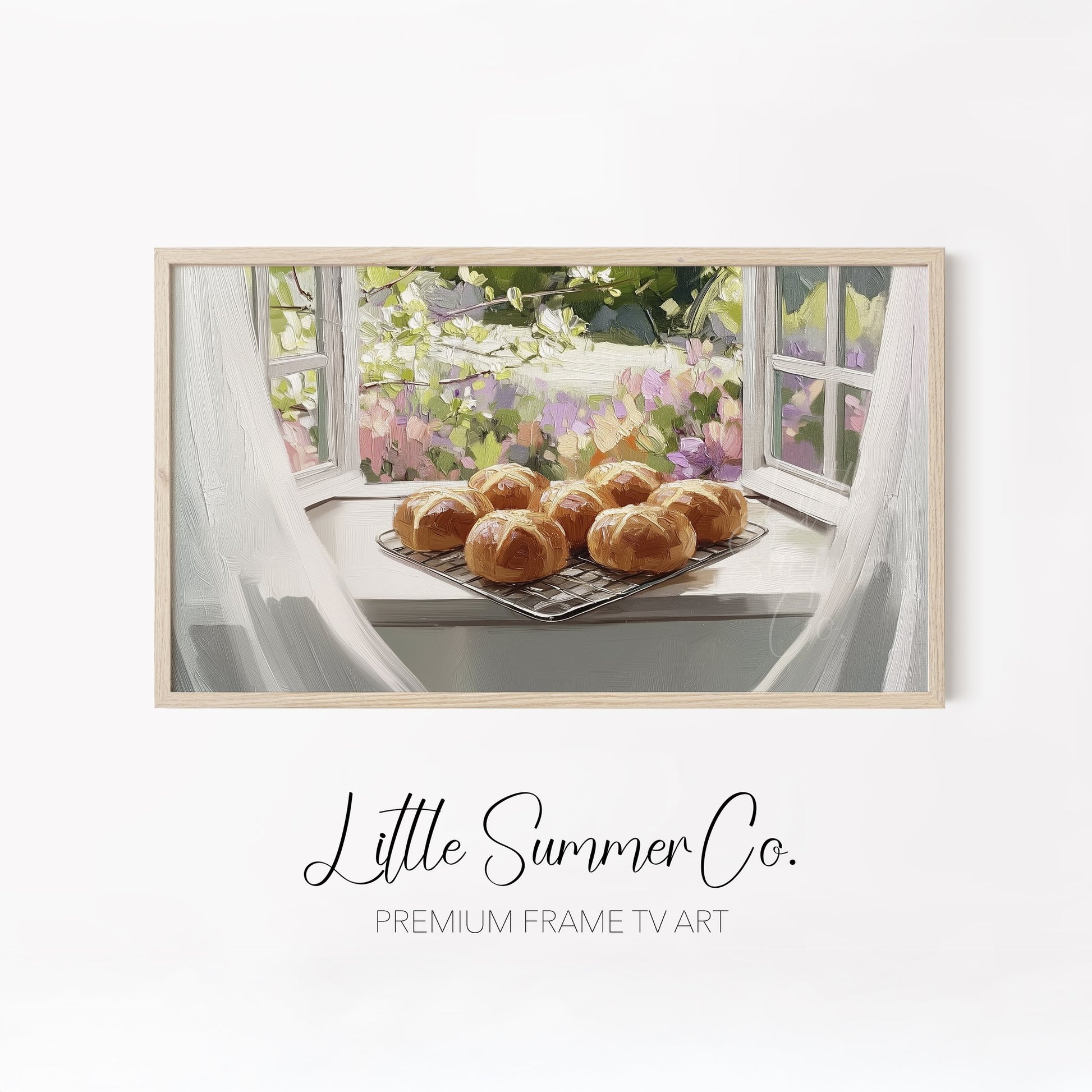 Bakery Blooms And Eggs Frame TV Art Bundle displayed on a TV