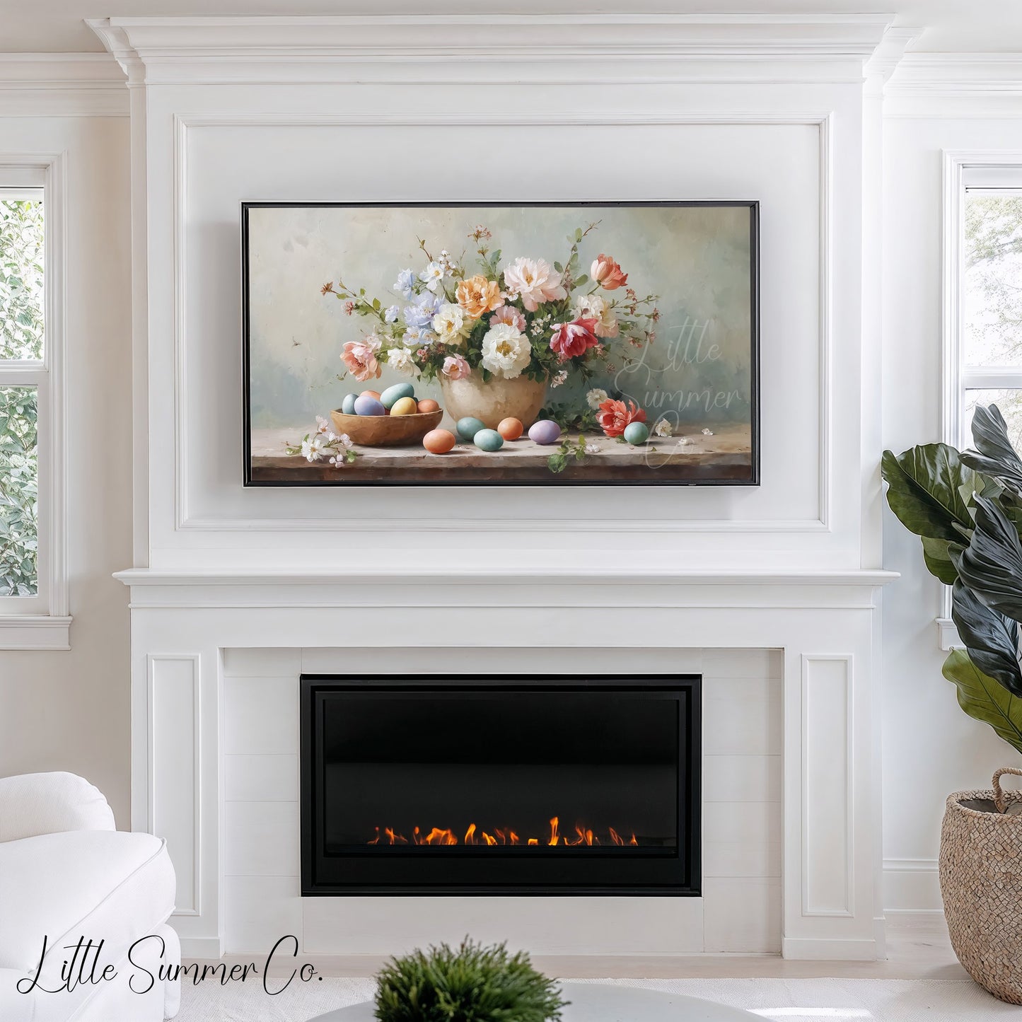 Bakery Blooms And Eggs Frame TV Art Bundle displayed on a TV