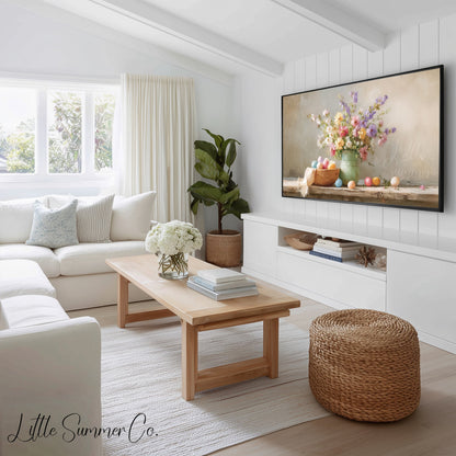 Bakery Blooms And Eggs Frame TV Art Bundle displayed on a TV