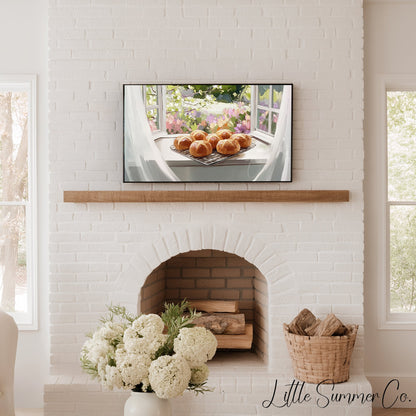 Bakery Blooms And Eggs Frame TV Art Bundle displayed on a TV