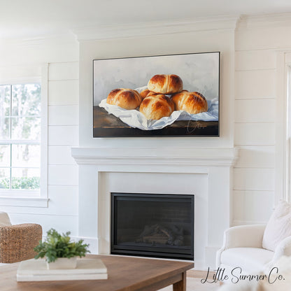Bakery Blooms And Eggs Frame TV Art Bundle displayed on a TV