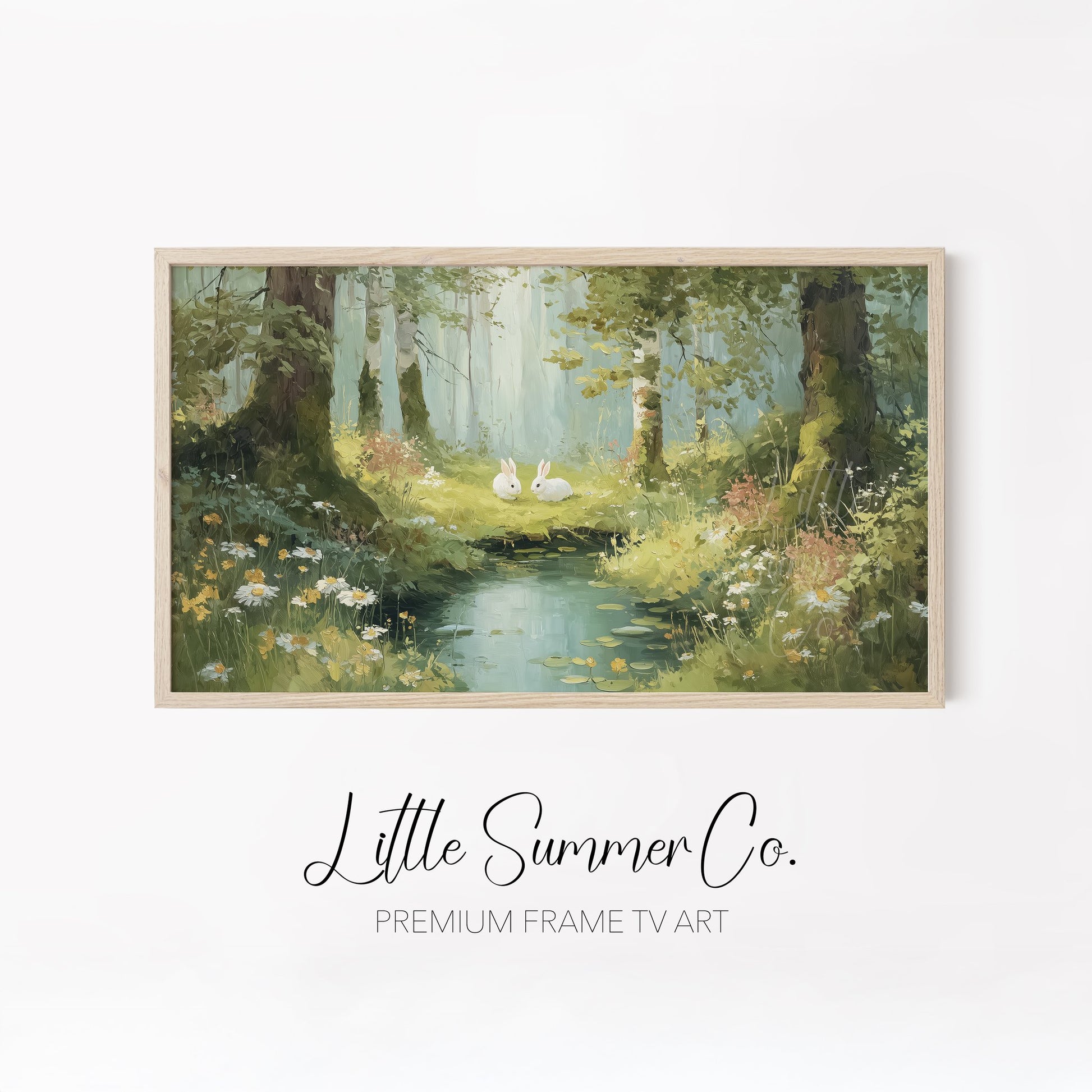 Woodland Spring Scenes Frame TV Art Bundle displayed on a TV