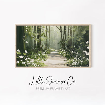 Woodland Spring Scenes Frame TV Art Bundle displayed on a TV