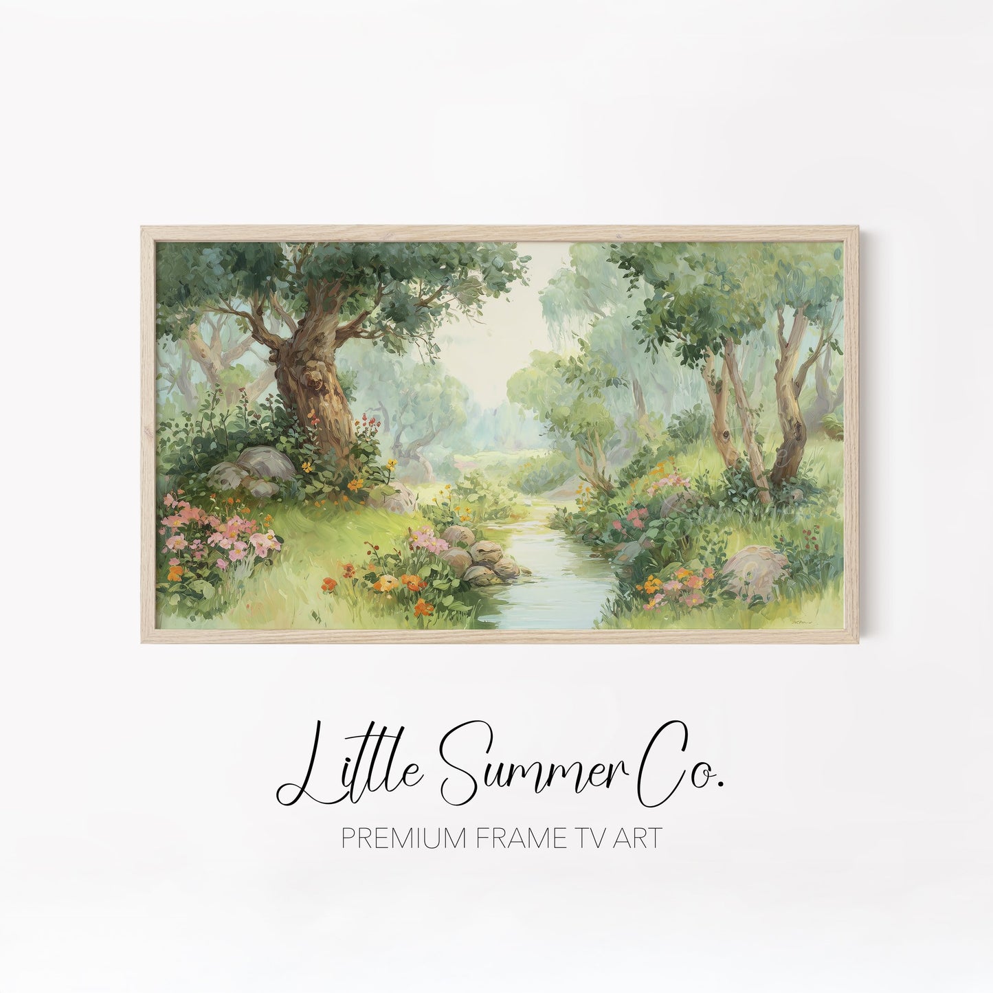 Woodland Spring Scenes Frame TV Art Bundle displayed on a TV