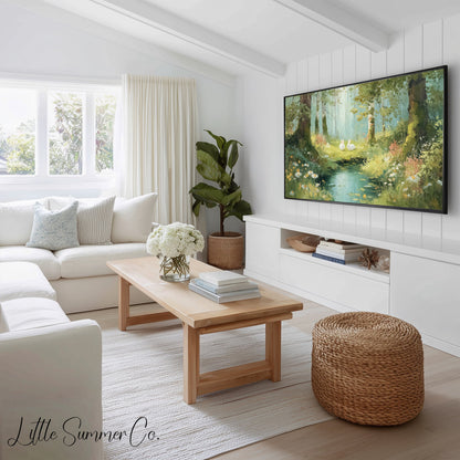 Woodland Spring Scenes Frame TV Art Bundle displayed on a TV