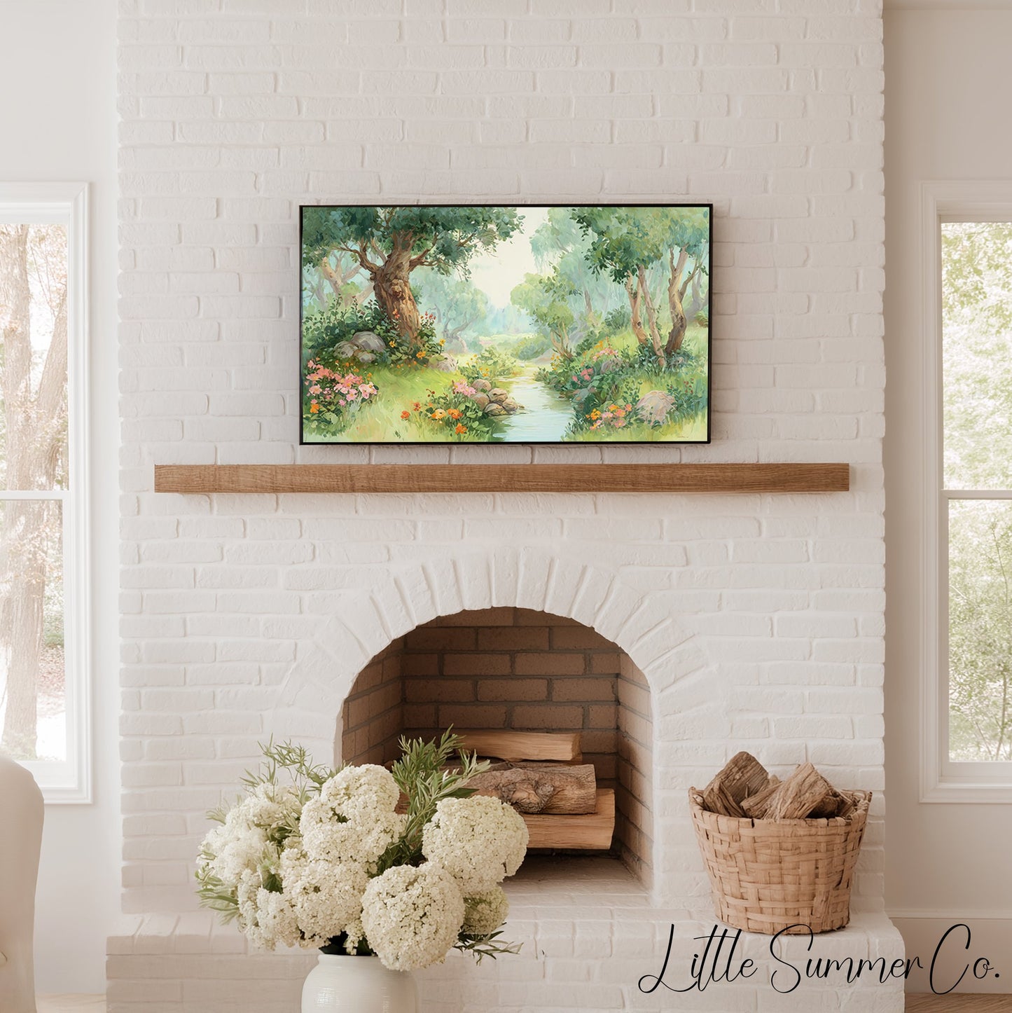 Woodland Spring Scenes Frame TV Art Bundle displayed on a TV