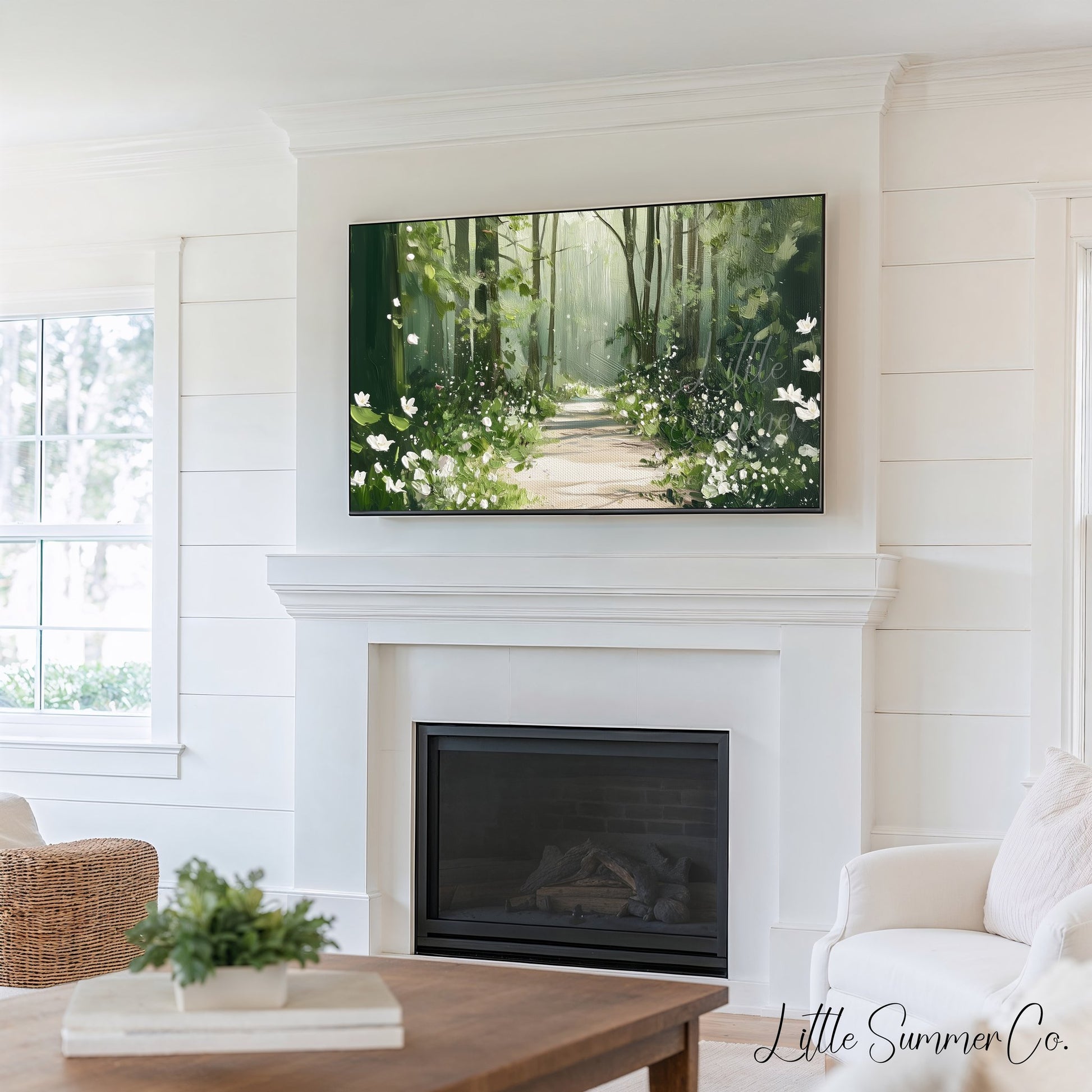 Woodland Spring Scenes Frame TV Art Bundle displayed on a TV