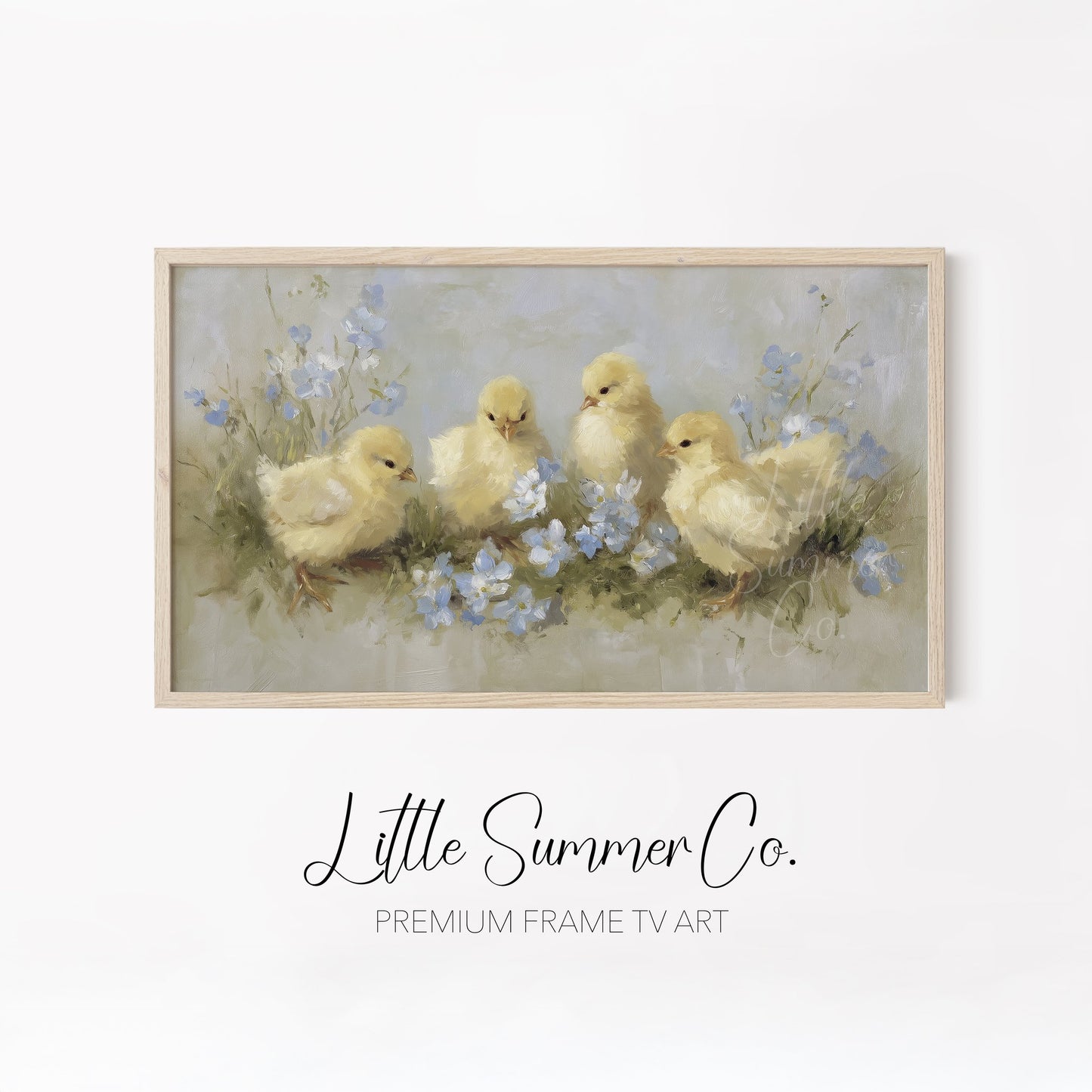 Spring Baby Animals Frame TV Art Bundle displayed on a TV