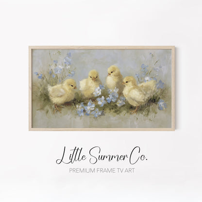 Spring Baby Animals Frame TV Art Bundle displayed on a TV