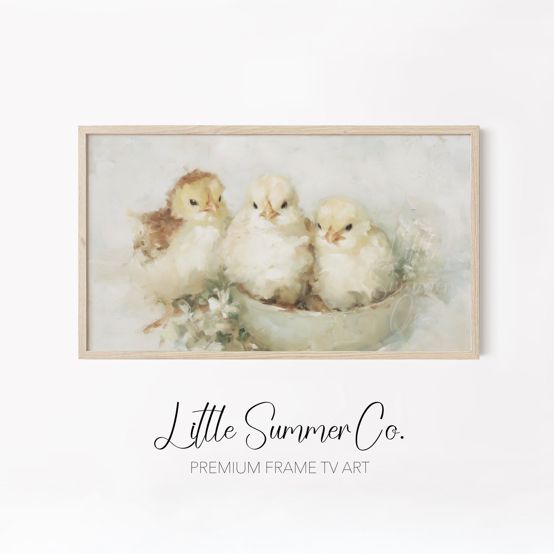 Spring Baby Animals Frame TV Art Bundle displayed on a TV