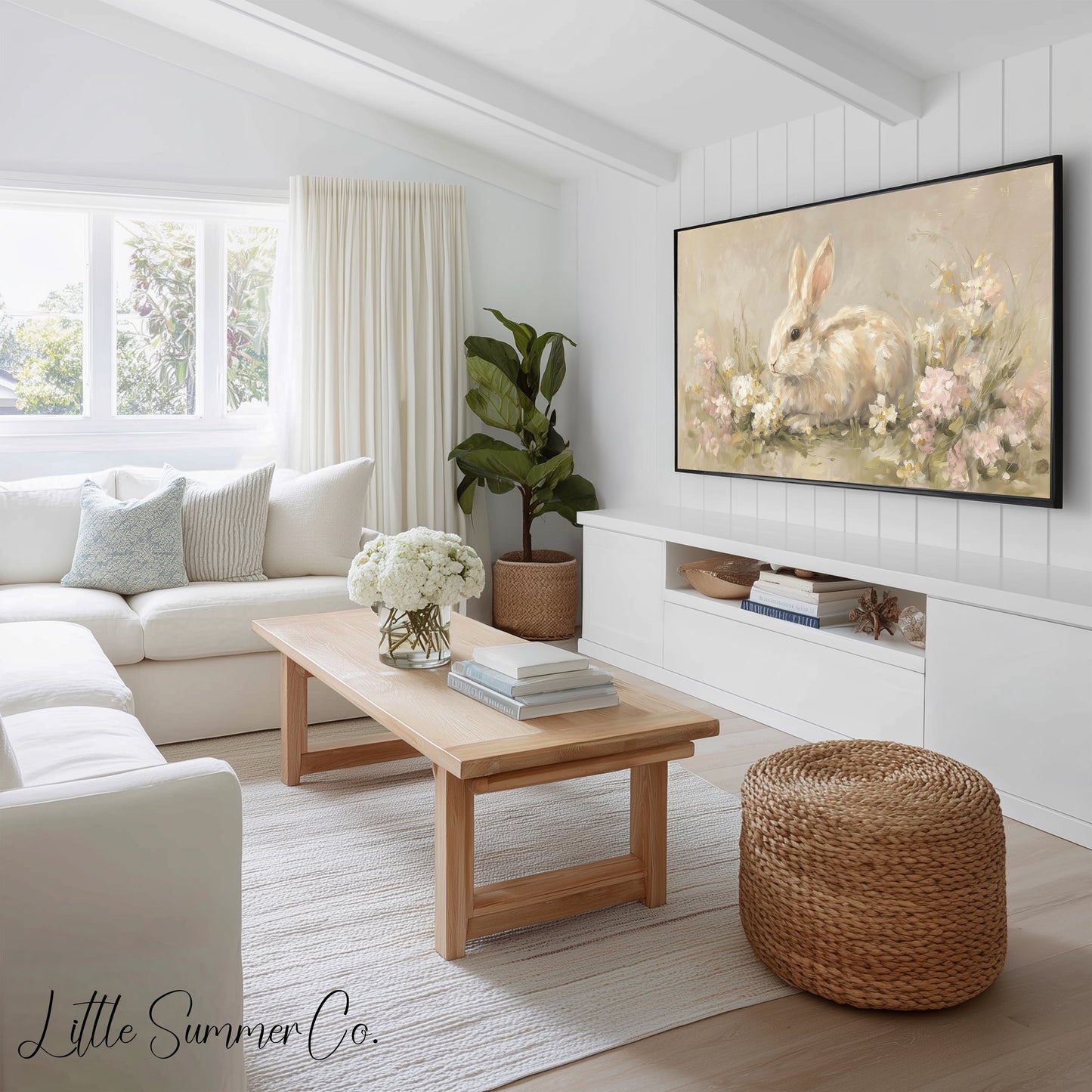 Spring Baby Animals Frame TV Art Bundle displayed on a TV