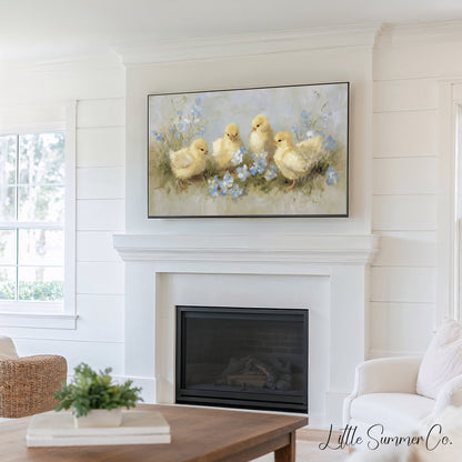 Spring Baby Animals Frame TV Art Bundle displayed on a TV