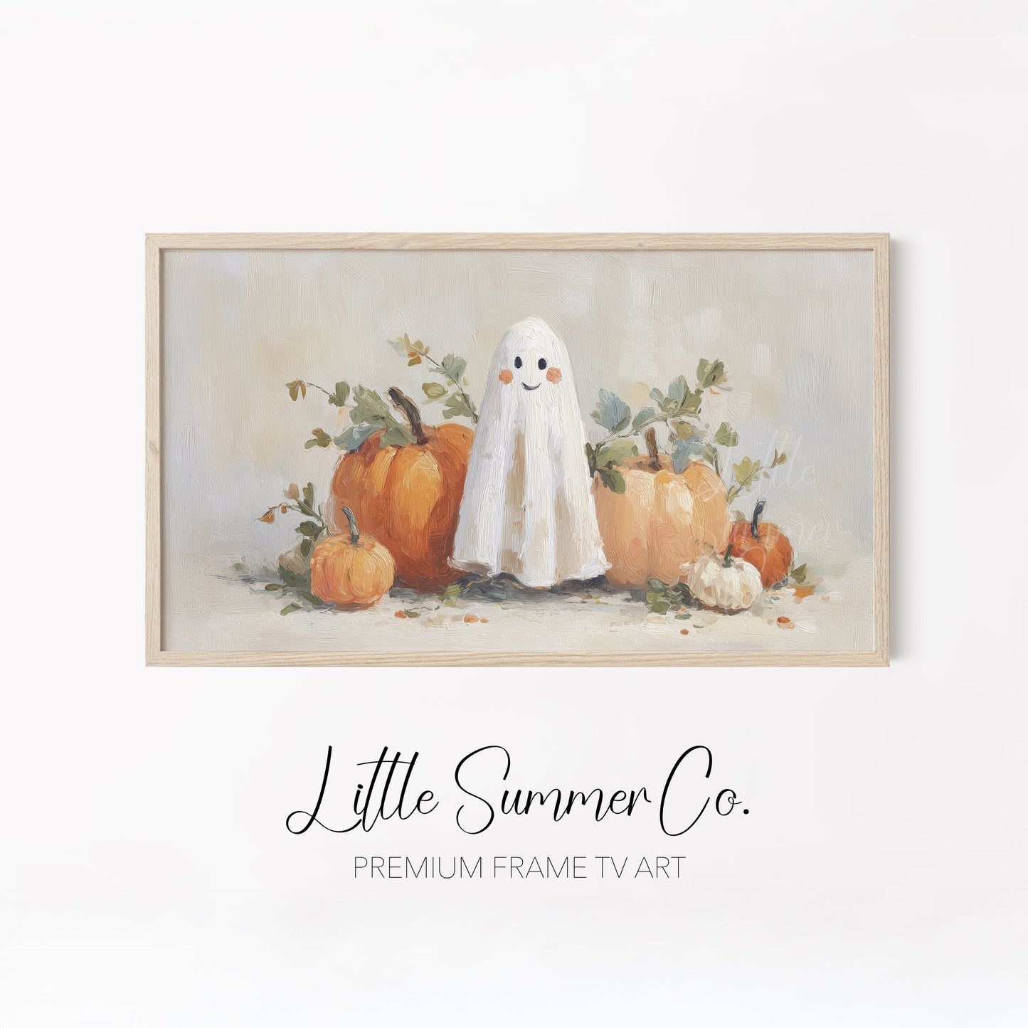 Whimsical Pumpkin Scenes Frame TV Art Bundle displayed on a TV